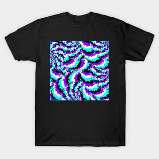 Turquoise Purple Black and White Squiggles T-Shirt